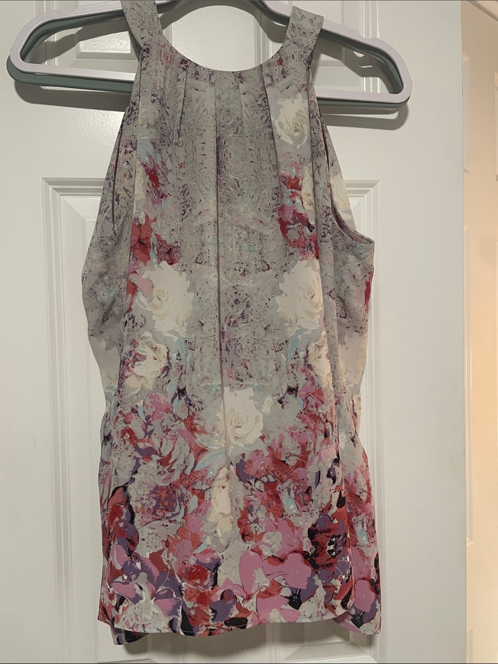 Sleeveless Floral Mini top in Pink and Cream